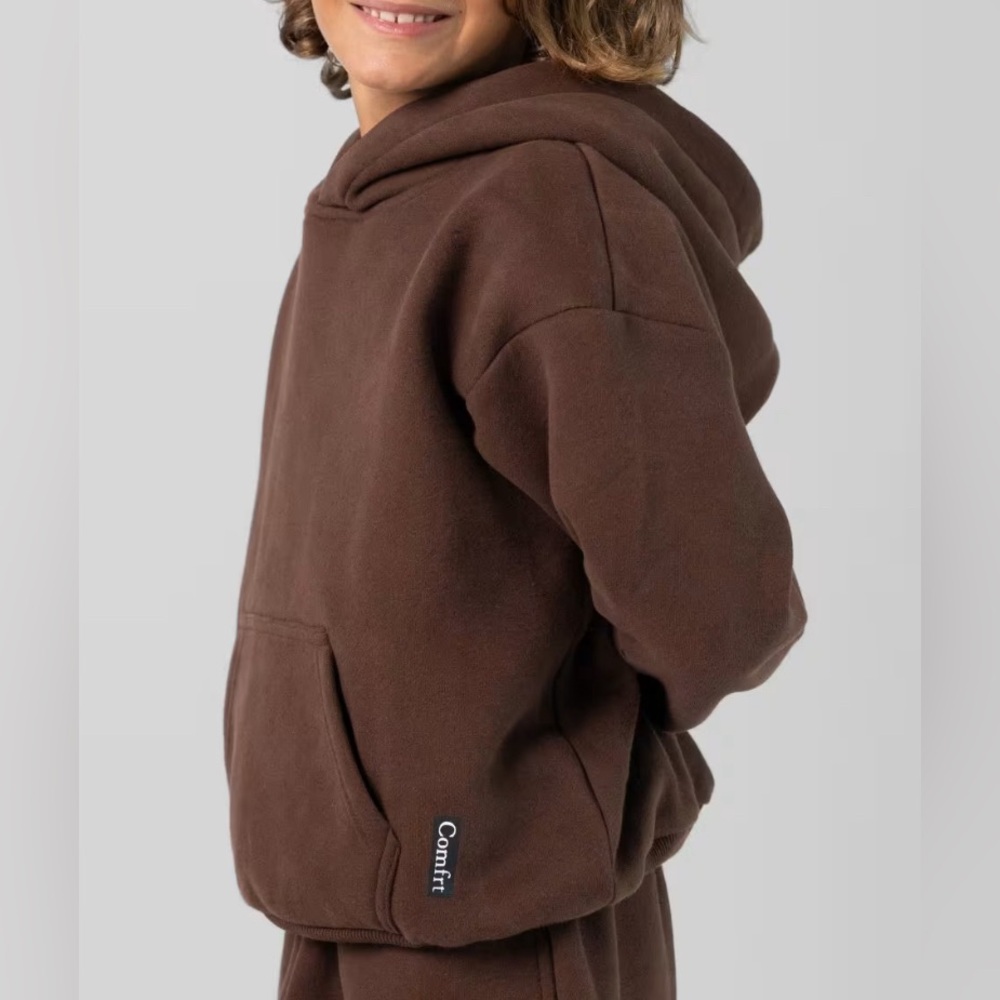 Comfrt Cozy Brown Kids Unisex Hoodie Size XL